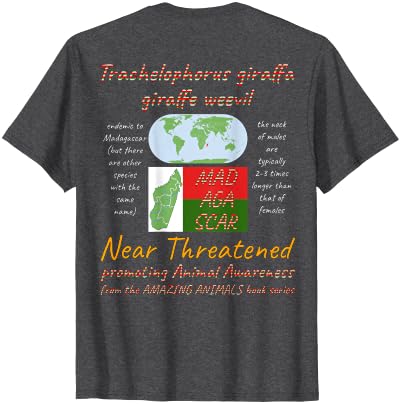 ETCreations Giraffe Weevil T-Shirt - size chart