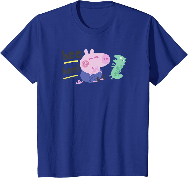 Peppa Pig HEE HEE! George Playing with Mr. Dinosaur T-Shirt - Royal Blue
