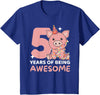 Pig Birthday Gift Cute Animals Pig For The 5th Birthday For Children Five Years Old T-Shirt - Royal Blue