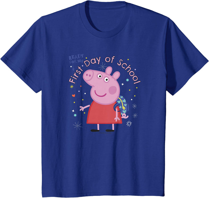Peppa Pig First Day of School T-Shirt - Royal Blue
