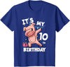 Pig Birthday Outfit for Boys Girls Party Supplies Its My 10th Birthday 10 Year Old Pig Birthday T-Shirt - Royal Blue