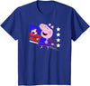 Kids Peppa Pig George Pig Football Soccer V3 T-Shirt - Royal Blue
