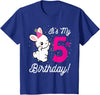Its My 5th Birthday Girl Bunny Rabbit Theme Party (five) T-Shirt in Royal Blue