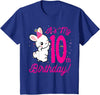Kids Its My 10th Birthday Girl Bunny Rabbit Theme Party (ten) T-Shirt in Royal Blue