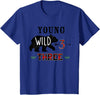 UrbanWear Bear Buffalo plaid Young Wild & Three 3 years 3rd Birthday T-Shirt - Royal Blue