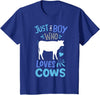 Kids Cow Just A Boy Who Loves Cows Gift for Cow Lovers T-Shirt - Royal Blue