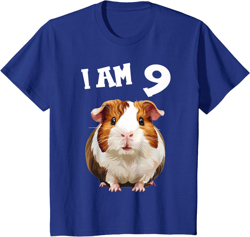 9 years old 9th birthday Guinea Pig 9 Years old 9 birthday Guinea Pigs Boy Girl Guinea Pig T-Shirt - Royal Blue