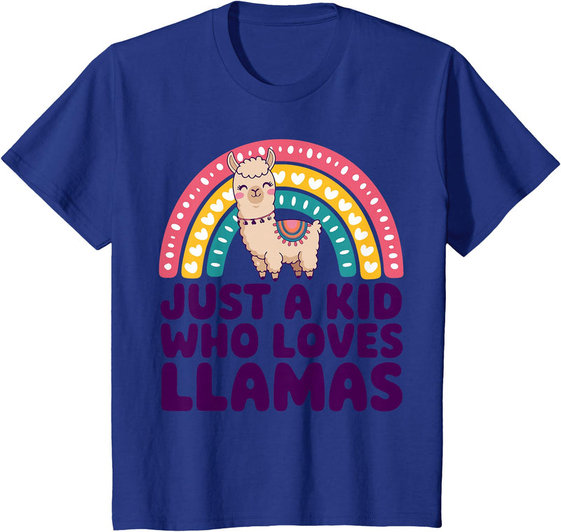 Kids Llama Shirts Childrens Llama Kids T-Shirt - Royal Blue