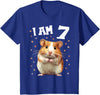 7 Years old 7 birthday Hamsters Boy Girl Hamster T-Shirt - Royal Blue