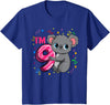 Birthday Gifts For Girls By Raleigh 9th Birthday Shirt For Girls Koala Bear 9 Years Old T-Shirt - Royal Blue