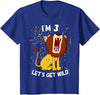 Safari Zoo Jungle Birhtday Gifts Outfits Kids 3 Year Old 3rd Birthday Party Lion T-Shirt - Royal Blue