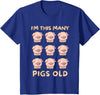 Pigs lover Birthday Gifts Toddler I'm This Many Pigs Old - 9th Birthday Pig 9 Years Old Bday T-Shirt - Royal Blue