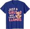 Kids Llama Shirts Girl Llama Kids T-Shirt - Royal Blue