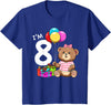 8th Birthday Teddy Bear - 8 Years Old Gift Tee Kids Eight Birthday Teddy Bear - 8 Year Old Girl T-Shirt - Royal Blue