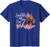 7 Year Old Horse Seventh Birthday Party Kids 7th Horse Birthday Seven Year Old Girl Horses Birthday T-Shirt - Royal Blue