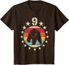 9 Years Old Birthday Bear Lovers Bear Birthday 9 Year Old Boy Girl Bear 9th Birthday T-Shirt - Brown