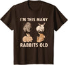 Cute Rabbit Lover Bunny Graphic T-Shirt (Cranberry Red) in Brown