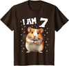 7 Years old 7 birthday Hamsters Boy Girl Hamster T-Shirt - Brown