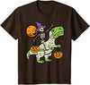 Toddler Boy Halloween Shirts For Boys Kids Kids Skeleton Dino Pumpkin Halloween Costume Toddler Boys Kids T-Shirt - Brown
