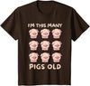 Pigs lover Birthday Gifts Toddler I'm This Many Pigs Old - 9th Birthday Pig 9 Years Old Bday T-Shirt - Brown