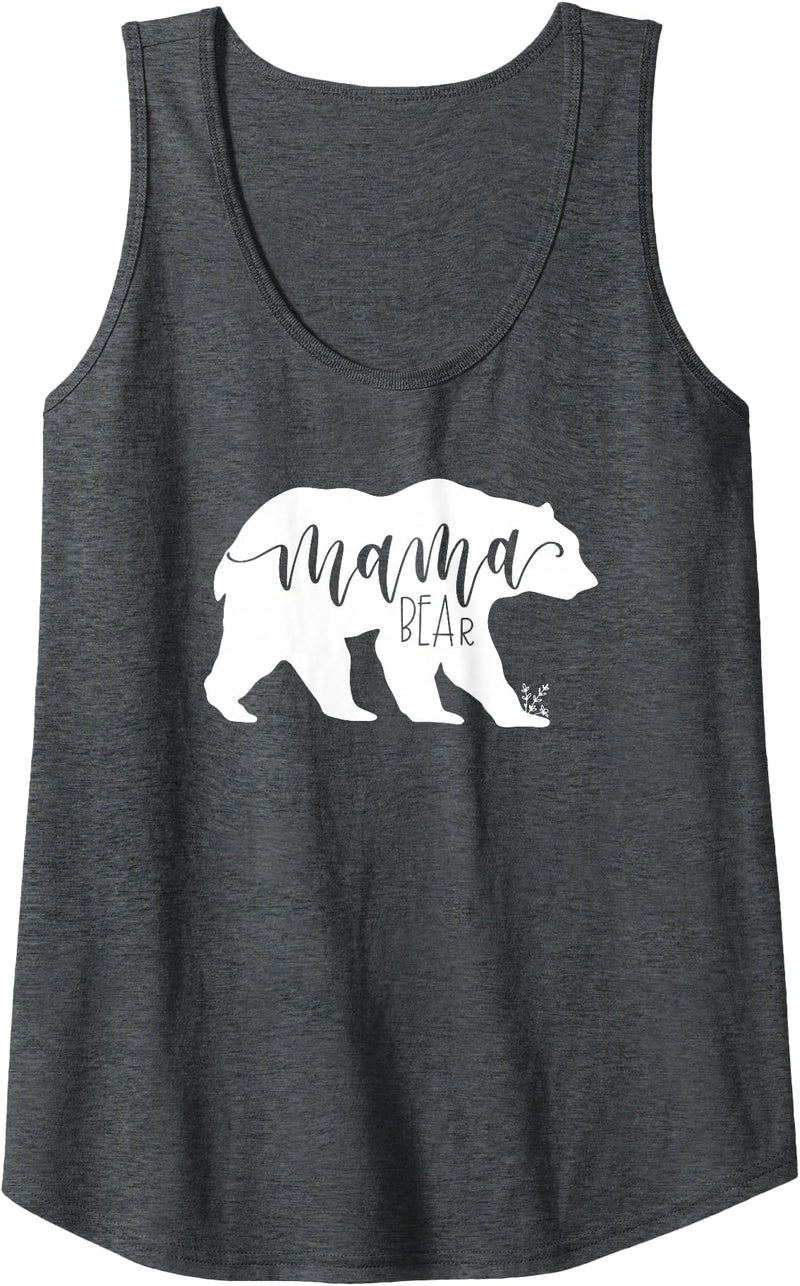 June & Lucy Womens Mama Bear Shirt, Tank Tops for Women, Mamma Bear JLZ043 Tank Top - Dark Heather Grey