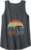 Funny Mama Bear Shirts Mama Bear Gifts For Mother Womens Cute Mama Bear Shirt Vintage Mother's Day Retro Mom Tank Top - Dark Heather Grey