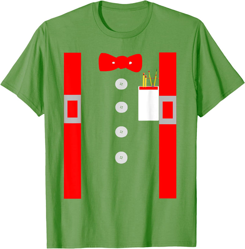 Fun With Ties By HustlaGirl Nerd Costume Shirt Red Suspenders Pocket Protector T-Shirt - Grass Green