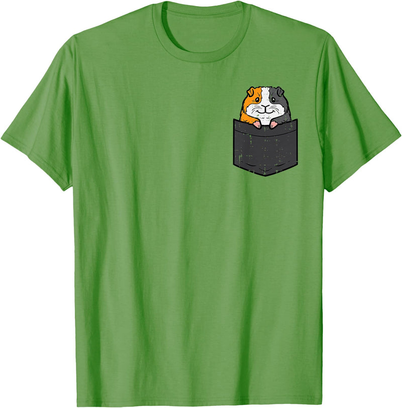 Guinea Pig Shirts For Men Women Kids Gift Guinea Pig Pocket Funny Cavy Rodent Animal Men Women Kids T-Shirt - Grass Green