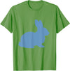 Cute Blue Rabbit Lover Bunny Graphic T-Shirt in Grass Green