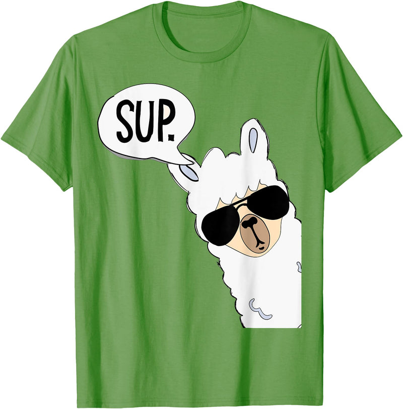 Funny Alpaca Gifts Accessories Alpaca Llama Sup T-Shirt - Grass Green