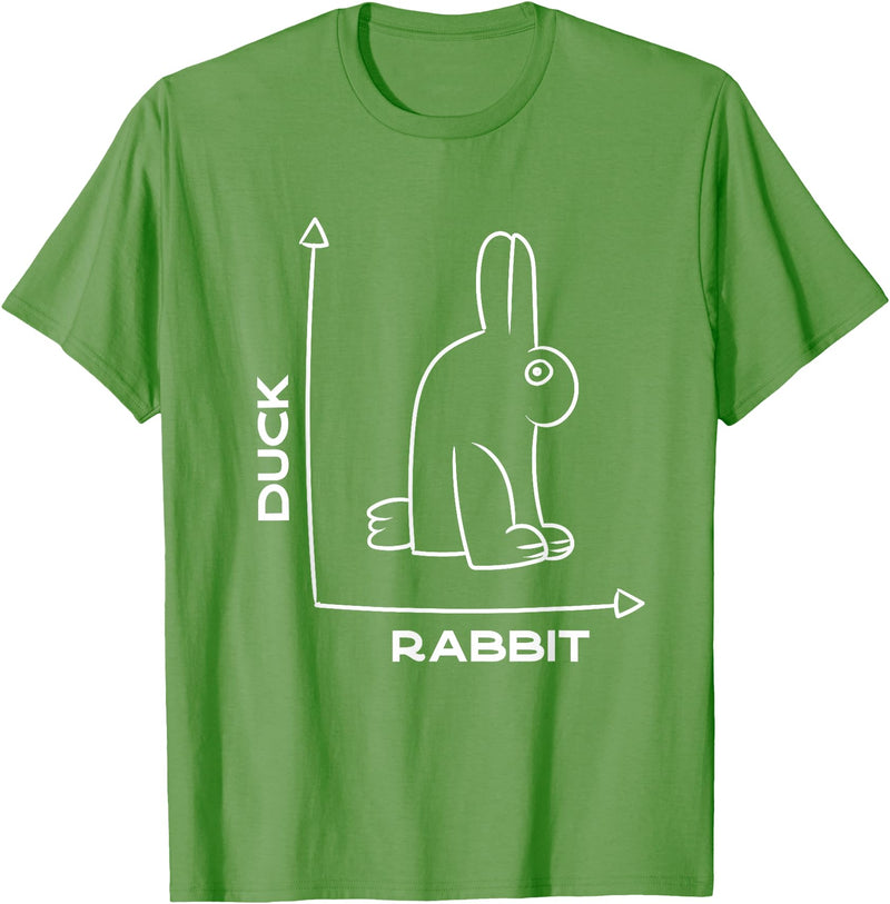 Duck - Rabbit - Funny - Joke - Bunny - Optical Illusion -Pun T-Shirt in Grass Green