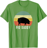 Pig Farmer for Men Women Kids Boys Girls Pig Dad - Daddy Farmer Farming Farm Pork Animal Livestock T-Shirt - Grass Green