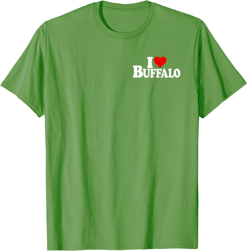LOVE OF BUFFALO HEART CITY APPAREL I LOVE HEART BUFFALO NY T-Shirt - Grass Green