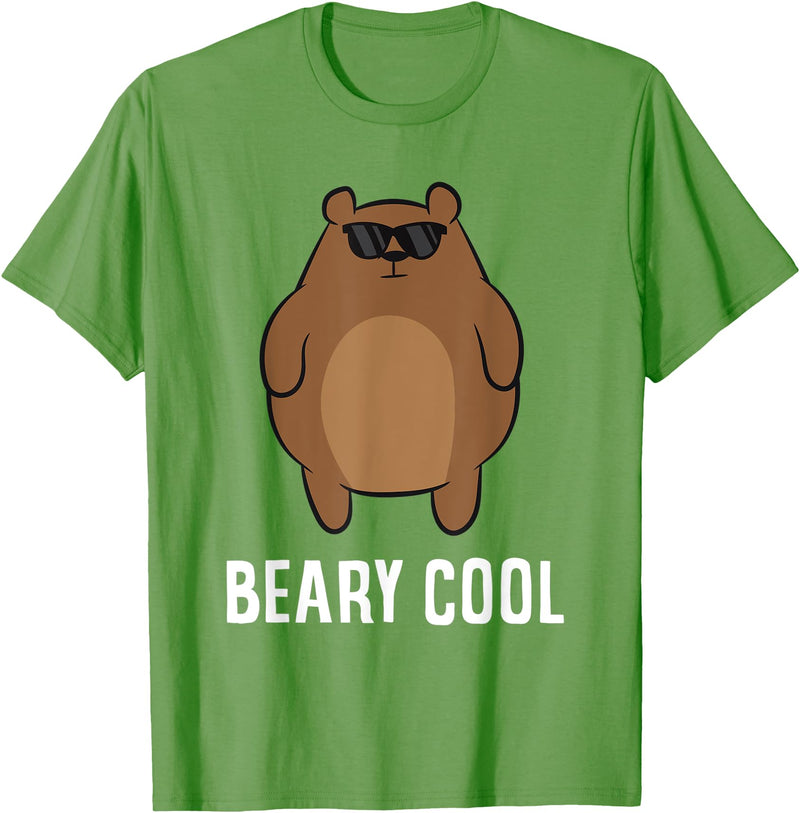 Funny Bear Animal Tees Beary Cool Animal Cute Bear T-Shirt - Grass Green