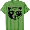 Funny Bear Face Shirt Family Matching Gifts Mens Papa Bear Face Sunglasses Grandpa Granddad Father's Day T-Shirt - Grass Green