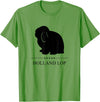 Holland Lop Rabbit Black Silhouette T-Shirt in Grass Green