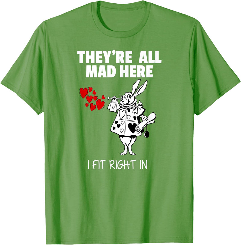 Alice in Wonderland White Rabbi Rabbit T-Shirt in Grass Green