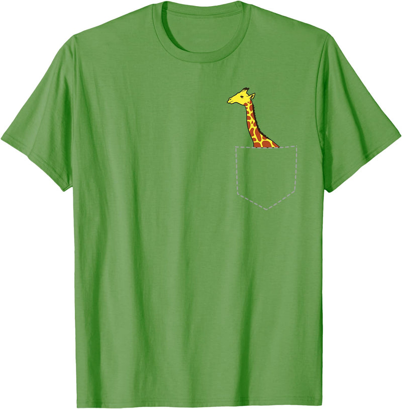Africa Giraffe Gifts and Giraffe Sayings Cute Giraffe in Bag Cool Large Giraffe Large T-Shirt - Grass Green