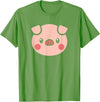 SHIRTSIDE PIG Pig Face Shirt Gift For Pig Lover T-Shirt - Grass Green