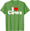I HEART LOVE COWS I Love Heart Cows T-Shirt - Grass Green