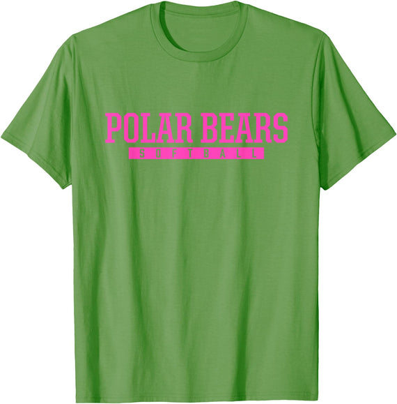 North Polar Bears Official High School Gear North Polar Bears Softball HS T-Shirt - Grass Green