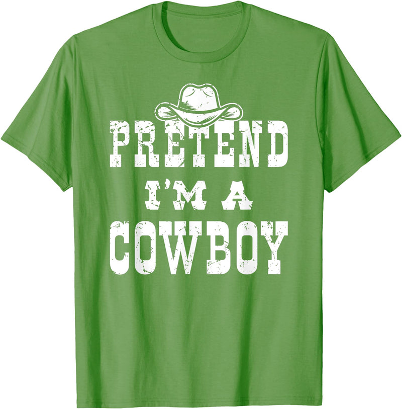 Cowboy Kid Costume Cowboy Shirts For Halloween Pretend I'm A Cowboy Teen Funny Cowboy Kid Costume Halloween T-Shirt - Grass