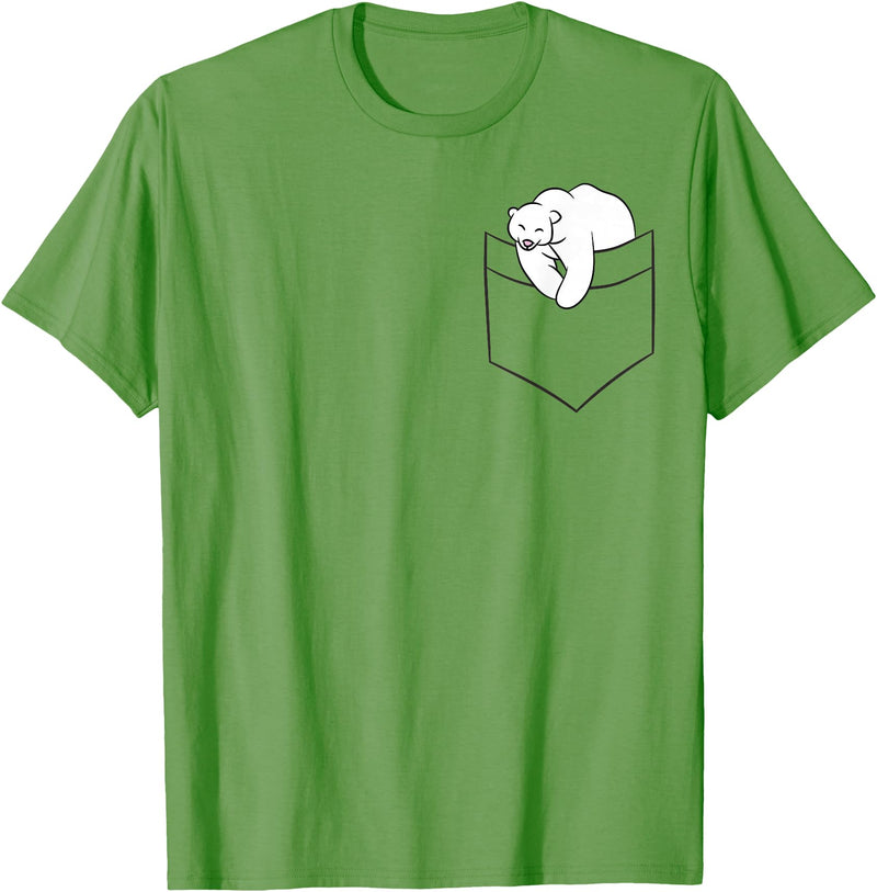 Cute Polar Bear Gifts And Tees Polar Bear in Bag Cute Polar Bear Children Baby Polar Bear T-Shirt - Grass Green
