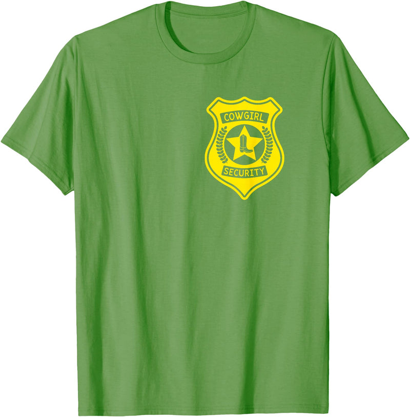 Cowgirl Security Badge Halloween Costume For Dad T-Shirt - Grass Green