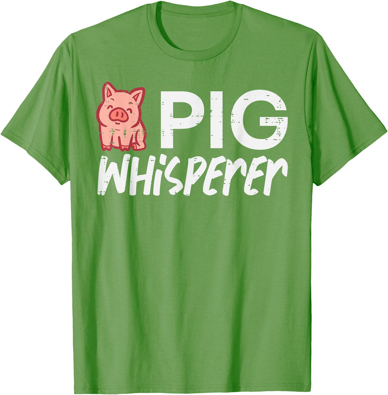 Pig Lover Shirts For Men Women Kids Pig Whisperer Funny Hog Farmer Swine Farm Men Women Kids T-Shirt - Grass Green