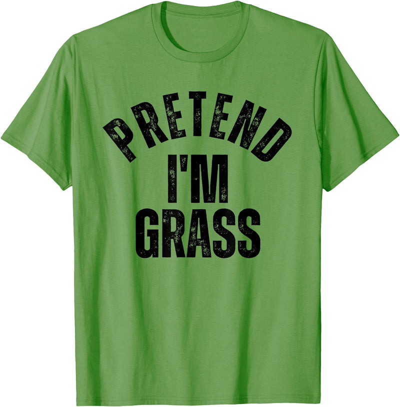 Halloween Mega Warehouse Pretend I'm Grass Funny Matching Couples Halloween T-Shirt - Grass Green