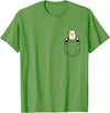 Llama Lover Designs by T&T Llama Lovers Cute Funny Llama in Pocket T-Shirt - Grass Green