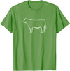 Simmental Cow Lineart T-Shirt - Grass Green