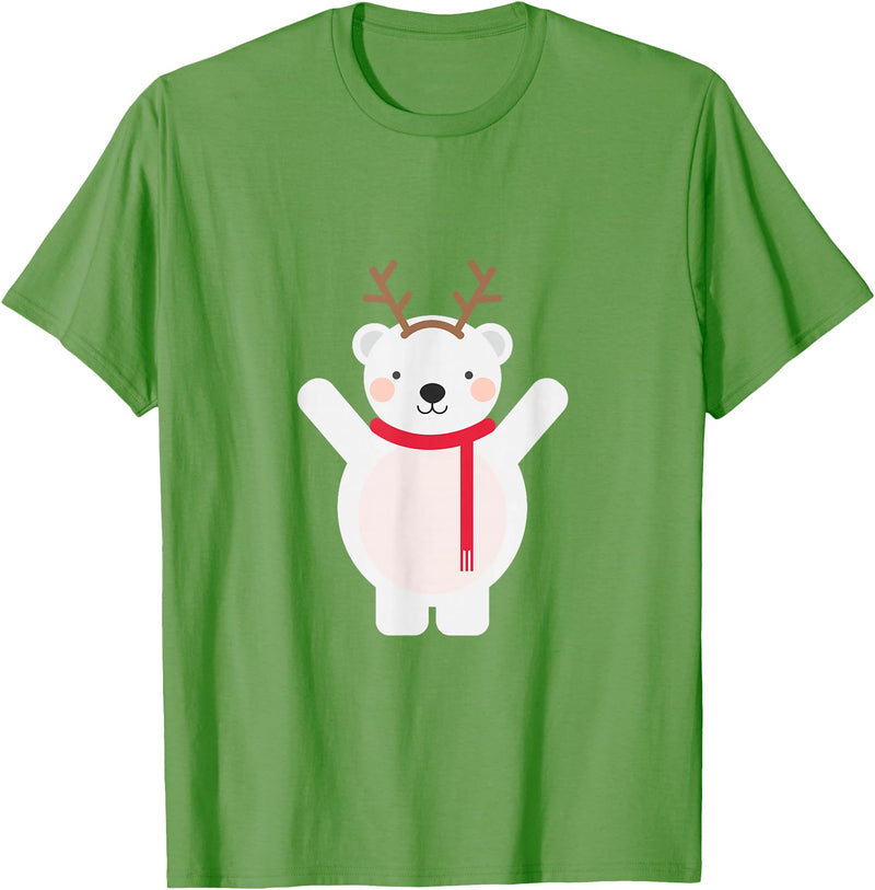 Ugly Sweater Designs Christmas Polar Bear T-Shirt - Grass Green
