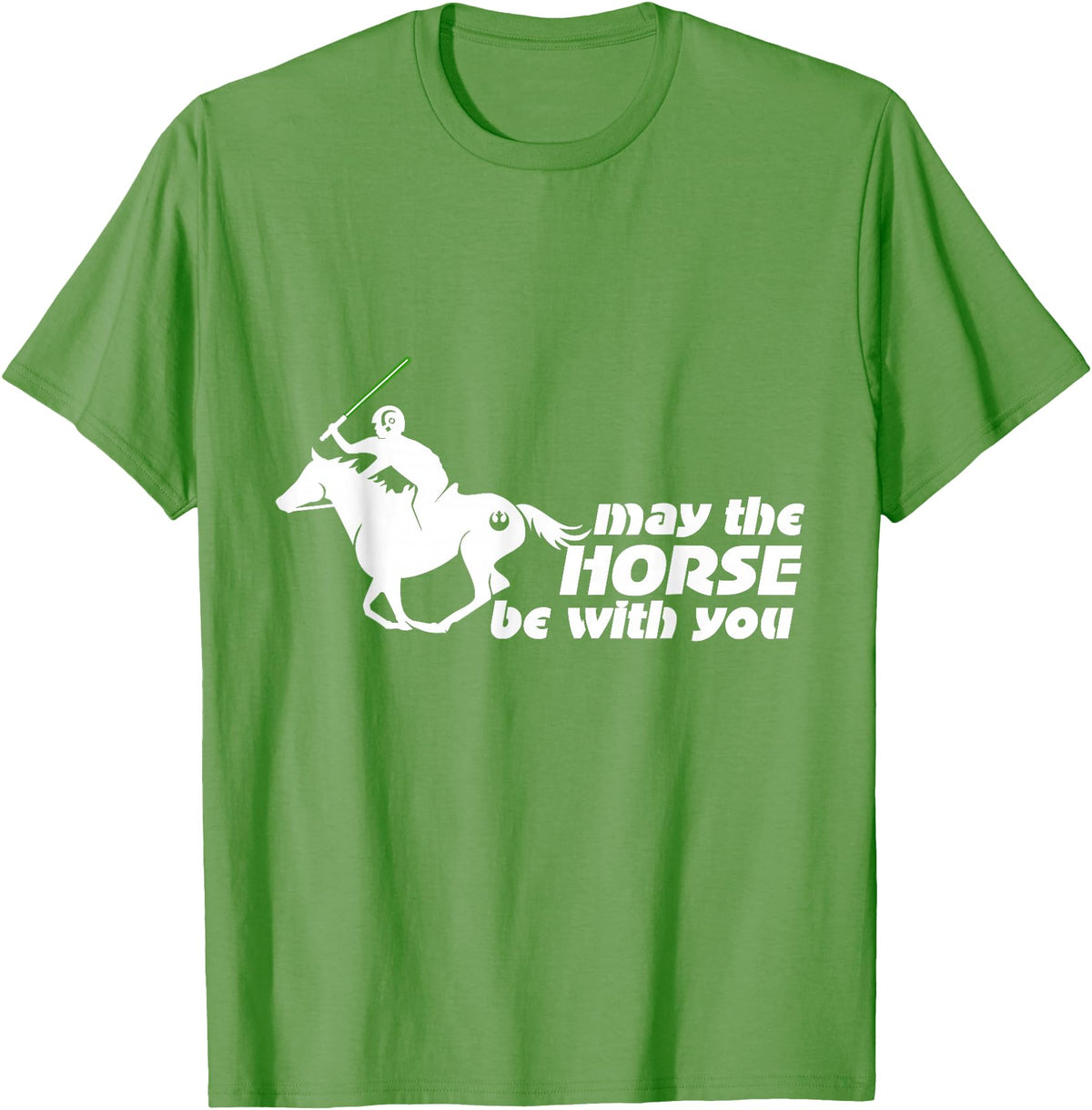 NickerStickers May the Horse Be With You | Equestrian Geek T-Shirt T-Shirt - Grass Green